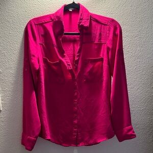Express Fuchsia Button-Down Shirt